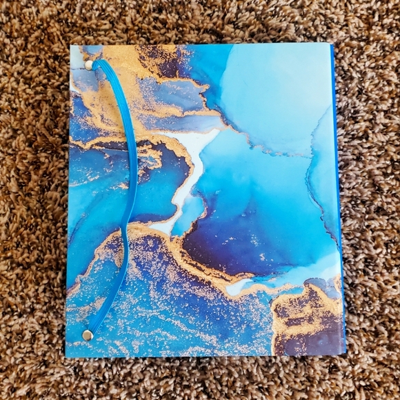 π Teal Blue Marbled 8x9 Notebook - Picture 3 of 4